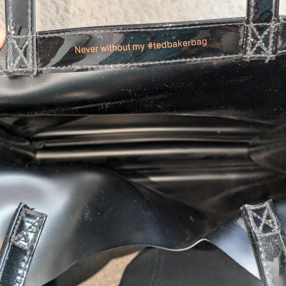 Black Patent Ted Baker London Cat tote bag - Picture 7 of 7